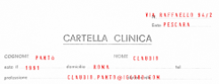 Cartella Clinica - Claudio Panto' - http://etranger.it/